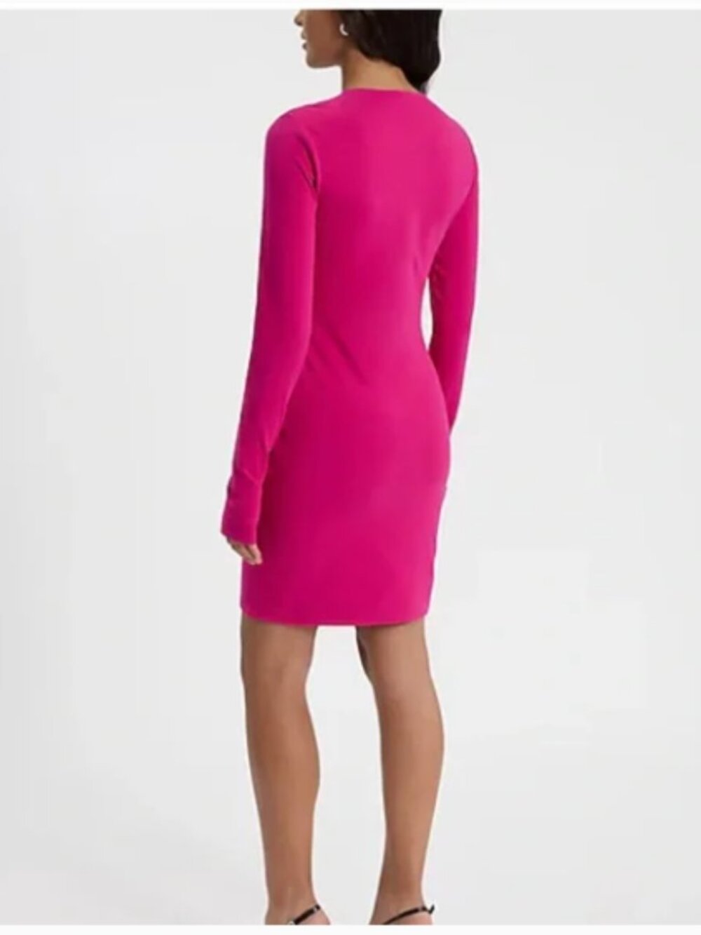 Hot Pink/Fuscia Long Sleeve Mini Long Sleeve Dress XS - Picture 2 of 11